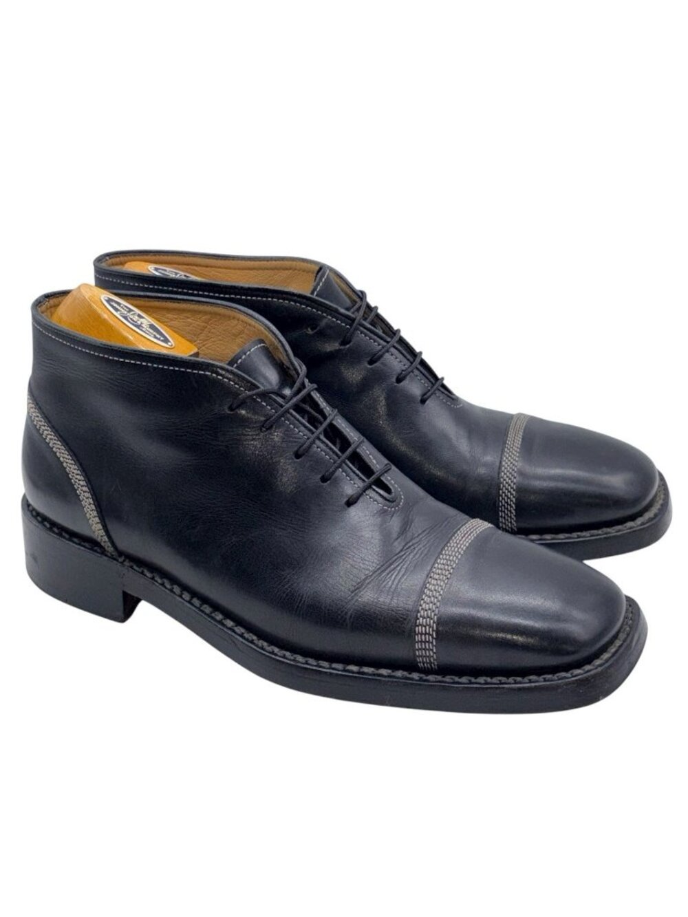 Lidfort Norwegian Welted Cap-Toe Ankle Boots Mens Sz UK 9 US 10 Italy. MSRP $985